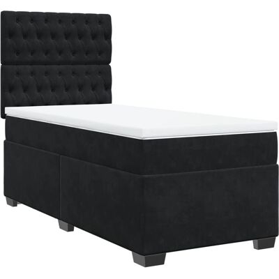 vidaXL Boxspringbett mit Samt Schwarz - Knopfheft - Komfortabel und Verstellbar vidaXL Boxspringbett mit Samt Schwarz - Knopfheft - Komfortabel und Verstellbar