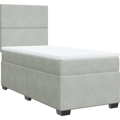 vidaXL Bett - Modell: Schlich - Hellgrau - 100x200cm - Bett vidaXL Bett - Modell: Schlich - Hellgrau - 100x200cm - Bett