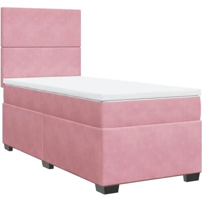 VidaXL Bett - Pink Velvet 100x200cm mit Höhenverstellbarem Kopfteil VidaXL Bett - Pink Velvet 100x200cm mit Höhenverstellbarem Kopfteil