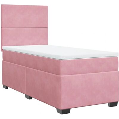 VidaXL Bett mit Samt Pink 140x190 - Bett VidaXL Bett mit Samt Pink 140x190 - Bett