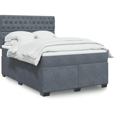 vidaXL Boxspringbett mit Matratze Dunkelgrau - 140x190 cm - Box Spring Bed vidaXL Boxspringbett mit Matratze Dunkelgrau - 140x190 cm - Box Spring Bed