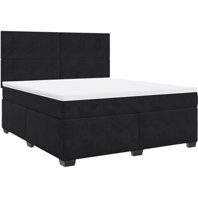 vidaXL Bett mit Matratze 200x200cm - Schwarz - Bett vidaXL Bett mit Matratze 200x200cm - Schwarz - Bett