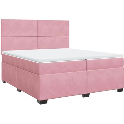 vidaXL 3291007 Pink Velvet Boxspringbett mit Matratze - Bett vidaXL 3291007 Pink Velvet Boxspringbett mit Matratze - Bett