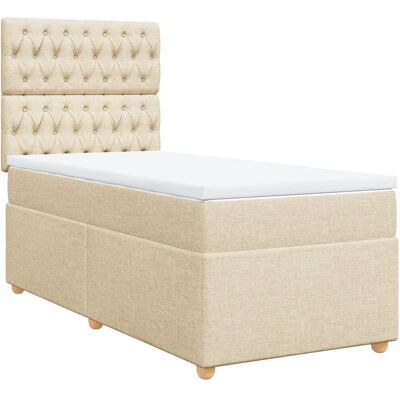 VidaXL Bett - Creme Boxspring mit Matratze & Lattenrost VidaXL Bett - Creme Boxspring mit Matratze & Lattenrost