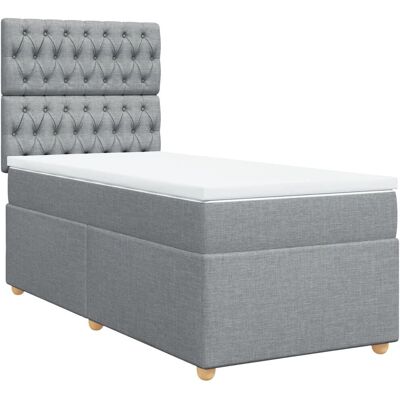 vidaXL Knopfhe Lichtgrijs Bed - Bed vidaXL Knopfhe Lichtgrijs Bed - Bed