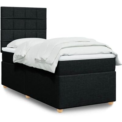 vidaXL Boxspringbett mit Matratze - 100x200 cm - Schwarz - Boxspring Bett vidaXL Boxspringbett mit Matratze - 100x200 cm - Schwarz - Boxspring Bett