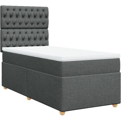 vidaXL Boxspringbett mit verstellbarem Kopfteil - Taschenfederkern, Dunkelgrau vidaXL Boxspringbett mit verstellbarem Kopfteil - Taschenfederkern, Dunkelgrau