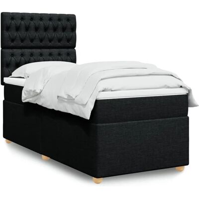 vidaXL Boxspringbett mit Matratze - Schwarz - 100x200 cm - Komfortabel & Verstellbar vidaXL Boxspringbett mit Matratze - Schwarz - 100x200 cm - Komfortabel & Verstellbar