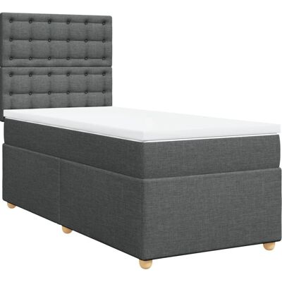vidaXL Boxspringbett mit Matratze in Dunkelgrau - Bett vidaXL Boxspringbett mit Matratze in Dunkelgrau - Bett