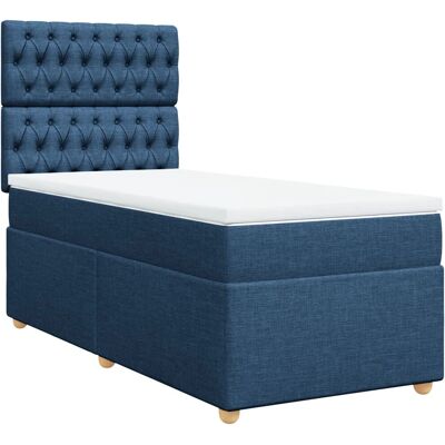 VidaXL Bett mit blauer Stoff 120x190 cm - Bett VidaXL Bett mit blauer Stoff 120x190 cm - Bett