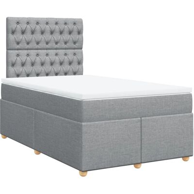 vidaXL Boxspringbett - Hellgrau - Modell Knopfh vidaXL Boxspringbett - Hellgrau - Modell Knopfh