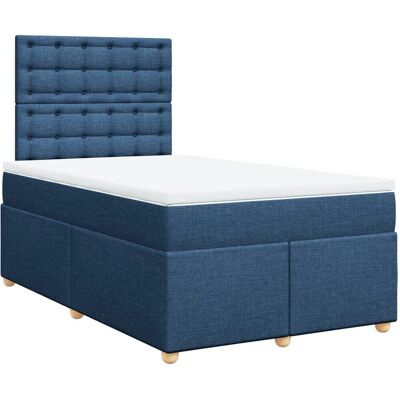 VidaXL Blaues Bett mit Verstellbarem Kopfteil - Bett VidaXL Blaues Bett mit Verstellbarem Kopfteil - Bett