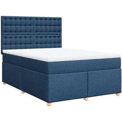 vidaXL Blaues 160x200cm Boxspringbett mit Matratze vidaXL Blaues 160x200cm Boxspringbett mit Matratze
