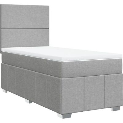 vidaXL 80x200cm Hellgrau Stoff Boxspringbett - Komfort vidaXL 80x200cm Hellgrau Stoff Boxspringbett - Komfort