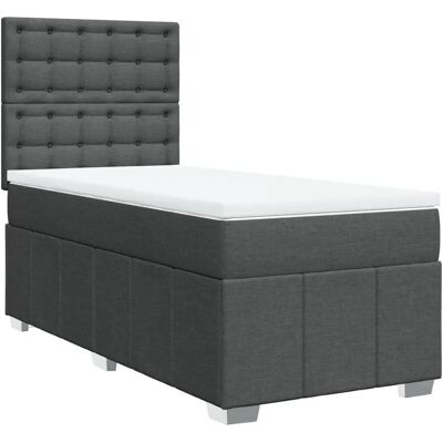vidaXL - Modell Knöpf Dunkelgrau Stoffbett - Bett vidaXL - Modell Knöpf Dunkelgrau Stoffbett - Bett