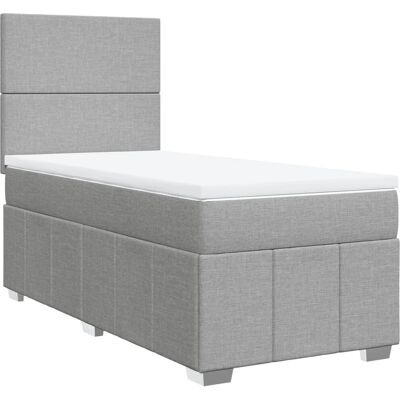 vidaXL Boxspringbett mit Matratze 90x190cm Hellgrau vidaXL Boxspringbett mit Matratze 90x190cm Hellgrau
