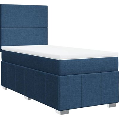 VidaXL Blaues 100x200cm Boxspringbett mit Matratze VidaXL Blaues 100x200cm Boxspringbett mit Matratze