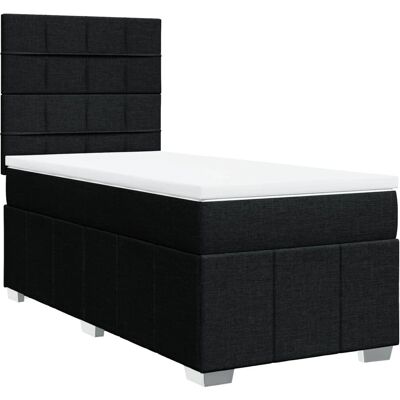 vidaXL Boxspringbett mit Matratze Schwarz 100x200 cm vidaXL Boxspringbett mit Matratze Schwarz 100x200 cm