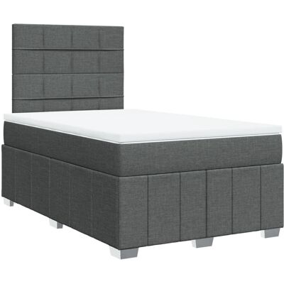 vidaXL Boxspringbett mit Matratze in Dunkelgrau - Bett vidaXL Boxspringbett mit Matratze in Dunkelgrau - Bett