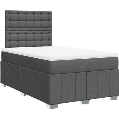 vidaXL Boxspringbett mit verstellbarem Kopfteil - Matratze in Dunkelgrau vidaXL Boxspringbett mit verstellbarem Kopfteil - Matratze in Dunkelgrau