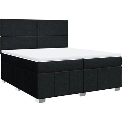 vidaXL Boxspringbett mit verstellbarem Kopfteil - Schwarz - Bett vidaXL Boxspringbett mit verstellbarem Kopfteil - Schwarz - Bett
