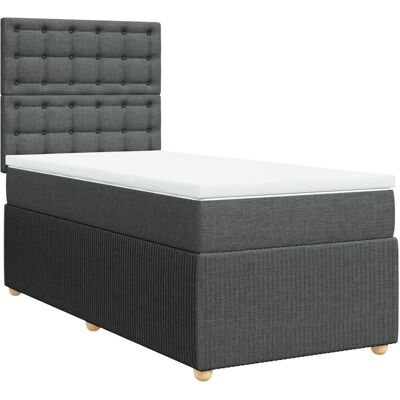vidaXL Knöpf Bett - Boxspring mit Taschenfederkern - Dunkelgrau vidaXL Knöpf Bett - Boxspring mit Taschenfederkern - Dunkelgrau
