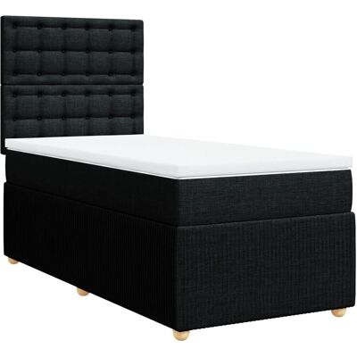 vidaXL Boxspringbett mit Matratze Schwarz 100x200 cm - Bett vidaXL Boxspringbett mit Matratze Schwarz 100x200 cm - Bett
