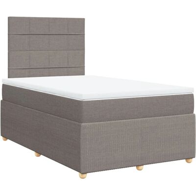 VidaXL Bett - verstellbares Kopfteil - mit Taschenfederkernmatratze - Grau Taupe VidaXL Bett - verstellbares Kopfteil - mit Taschenfederkernmatratze - Grau Taupe