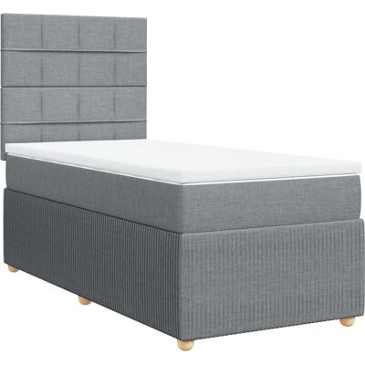 vidaXL Boxspringbett - Hellgrau, 120x200 cm - Bett vidaXL Boxspringbett - Hellgrau, 120x200 cm - Bett