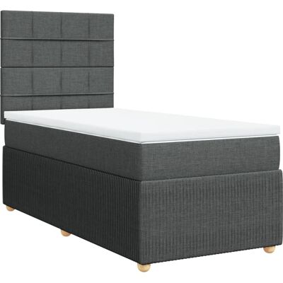vidaXL Boxspringbett - Dunkelgrau, 120x200cm - Bett vidaXL Boxspringbett - Dunkelgrau, 120x200cm - Bett
