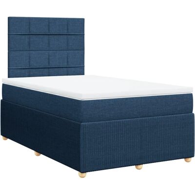 vidaXL Boxspringbett mit Matratze Blau 120x200 cm Stoff vidaXL Boxspringbett mit Matratze Blau 120x200 cm Stoff