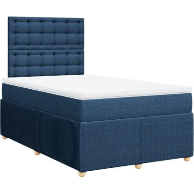 vidaXL Bett mit blauer Stoffbezug - Unterstützender Schlaf vidaXL Bett mit blauer Stoffbezug - Unterstützender Schlaf