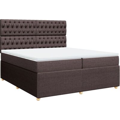 vidaXL Boxspringbett mit Matratze Dunkelbraun 140x190 cm Stoff Braun vidaXL Boxspringbett mit Matratze Dunkelbraun 140x190 cm Stoff Braun
