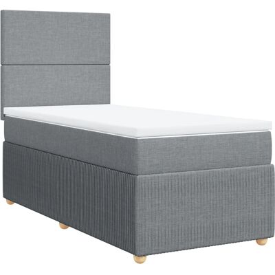 vidaXL Boxspringbett mit Matratze - Hellgrau - Bett vidaXL Boxspringbett mit Matratze - Hellgrau - Bett