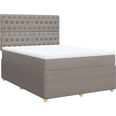 VidaXL Bett - Grau Taupe | Höhenverstellbares Kopfteil | Unterstützende Latten VidaXL Bett - Grau Taupe | Höhenverstellbares Kopfteil | Unterstützende Latten
