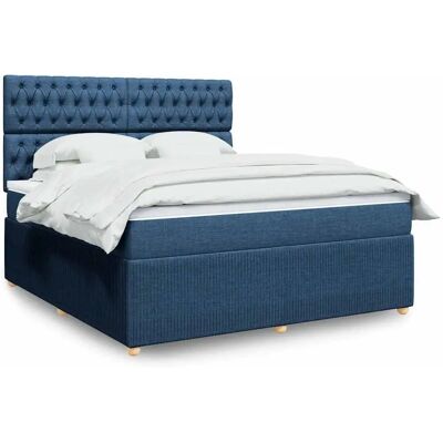 vidaxl Blaues Stoff 180x200cm Boxspringbett - Matratzenunterstützung vidaxl Blaues Stoff 180x200cm Boxspringbett - Matratzenunterstützung