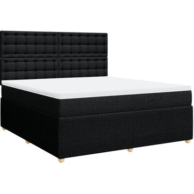 vidaXL Boxspringbett mit Matratze Schwarz 180x200 cm - Modell: Knöpfe vidaXL Boxspringbett mit Matratze Schwarz 180x200 cm - Modell: Knöpfe
