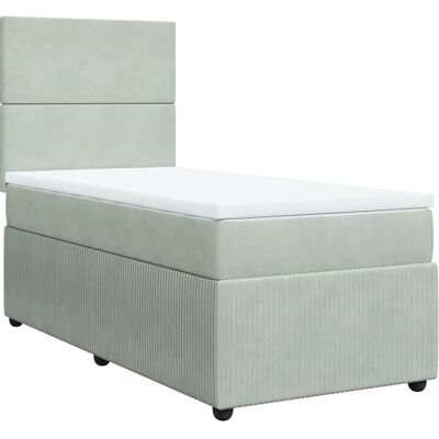 vidaXL Boxspringbett mit Samt Hellgrau - Bett vidaXL Boxspringbett mit Samt Hellgrau - Bett