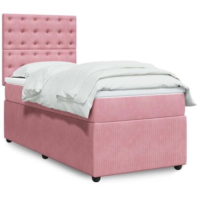 vidaXL Rosa Samt 80x200 cm Boxspringbett - Bett vidaXL Rosa Samt 80x200 cm Boxspringbett - Bett