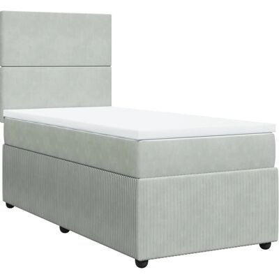 vidaXL Lichtgrijs Velvet Bed met verstelbaar hoofdbord - Bed vidaXL Lichtgrijs Velvet Bed met verstelbaar hoofdbord - Bed