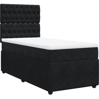 vidaXL Knopfhef Bett - Samtvelours, Höhenverstellbares Kopfteil, 200x100 cm vidaXL Knopfhef Bett - Samtvelours, Höhenverstellbares Kopfteil, 200x100 cm