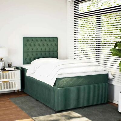 Vidaxl - Bett mit Dunkelgrünem Samt 120x190 cm - Bett Vidaxl - Bett mit Dunkelgrünem Samt 120x190 cm - Bett