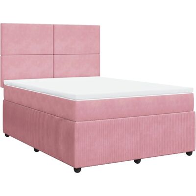 vidaXL 3292333 Bett - Rosa Samt 140x190cm - Bett vidaXL 3292333 Bett - Rosa Samt 140x190cm - Bett