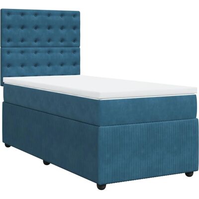 vidaXL 3292350 blaues Samtbett - Bett vidaXL 3292350 blaues Samtbett - Bett