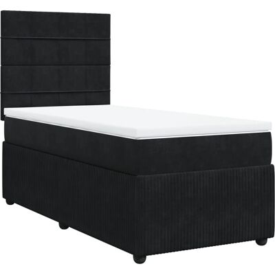 vidaXL Schwarzes Samt Boxspringbett mit Taschenfederkern - Bett vidaXL Schwarzes Samt Boxspringbett mit Taschenfederkern - Bett