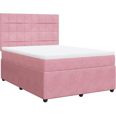 VidaXL Bett mit Samt Rosa 160x200cm - Bett VidaXL Bett mit Samt Rosa 160x200cm - Bett