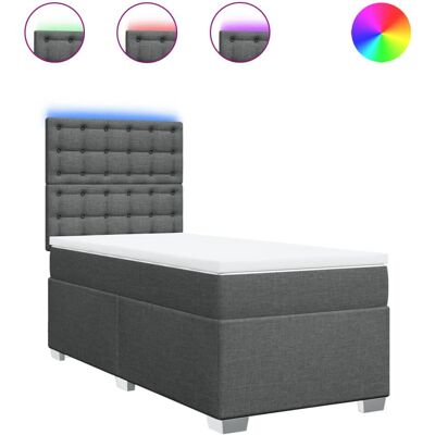 vidaXL Knöpf Dunkelgraues Boxspringbett - Bett vidaXL Knöpf Dunkelgraues Boxspringbett - Bett