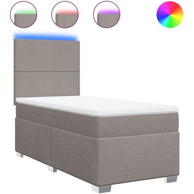 VidaXL Bett - Grau Taupe - Verstellbare LED - Unterstützende Taschenfedern - 90x200 cm VidaXL Bett - Grau Taupe - Verstellbare LED - Unterstützende Taschenfedern - 90x200 cm