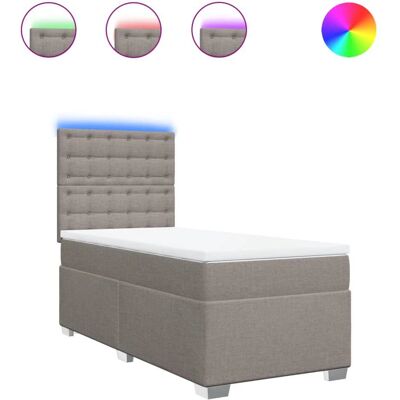 VidaXL Bett - Graues Taupe Boxspring mit Matratze - Bett VidaXL Bett - Graues Taupe Boxspring mit Matratze - Bett