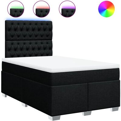 VidaXL Bett mit Matratze & LED-Beleuchtung - 120x190 cm, Schwarz VidaXL Bett mit Matratze & LED-Beleuchtung - 120x190 cm, Schwarz